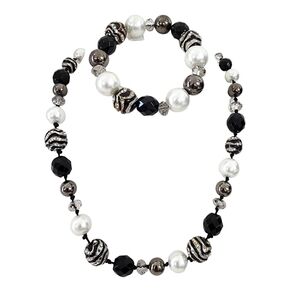 WHBM necklace and bracelet set stones silver tone chunky - 2 pieces